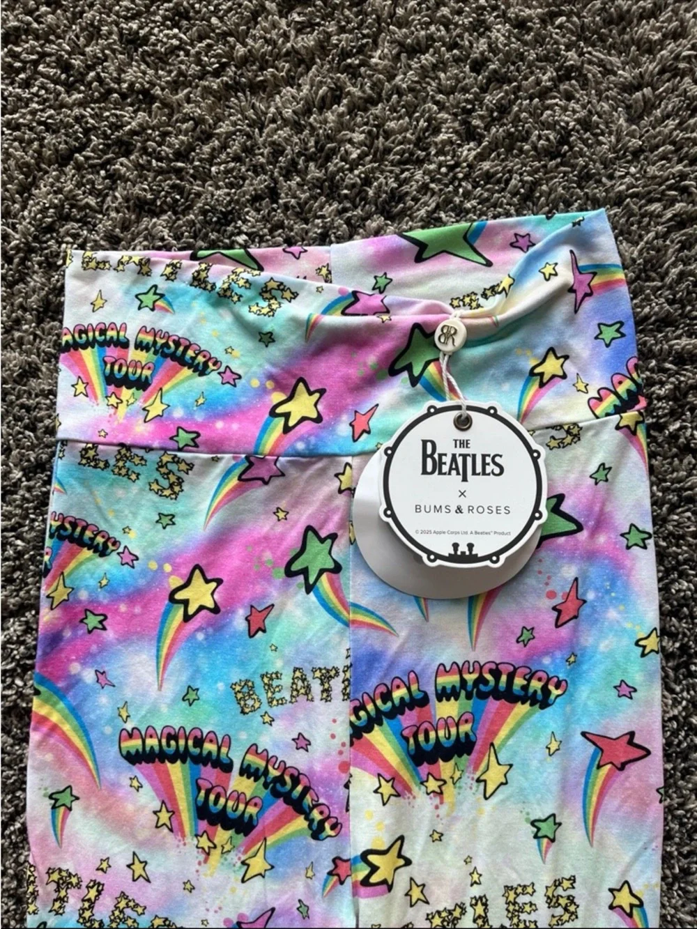 NWT The Beatles Bums n Roses Magical Mystery Tour Bell Bottom Set Girls 7/8